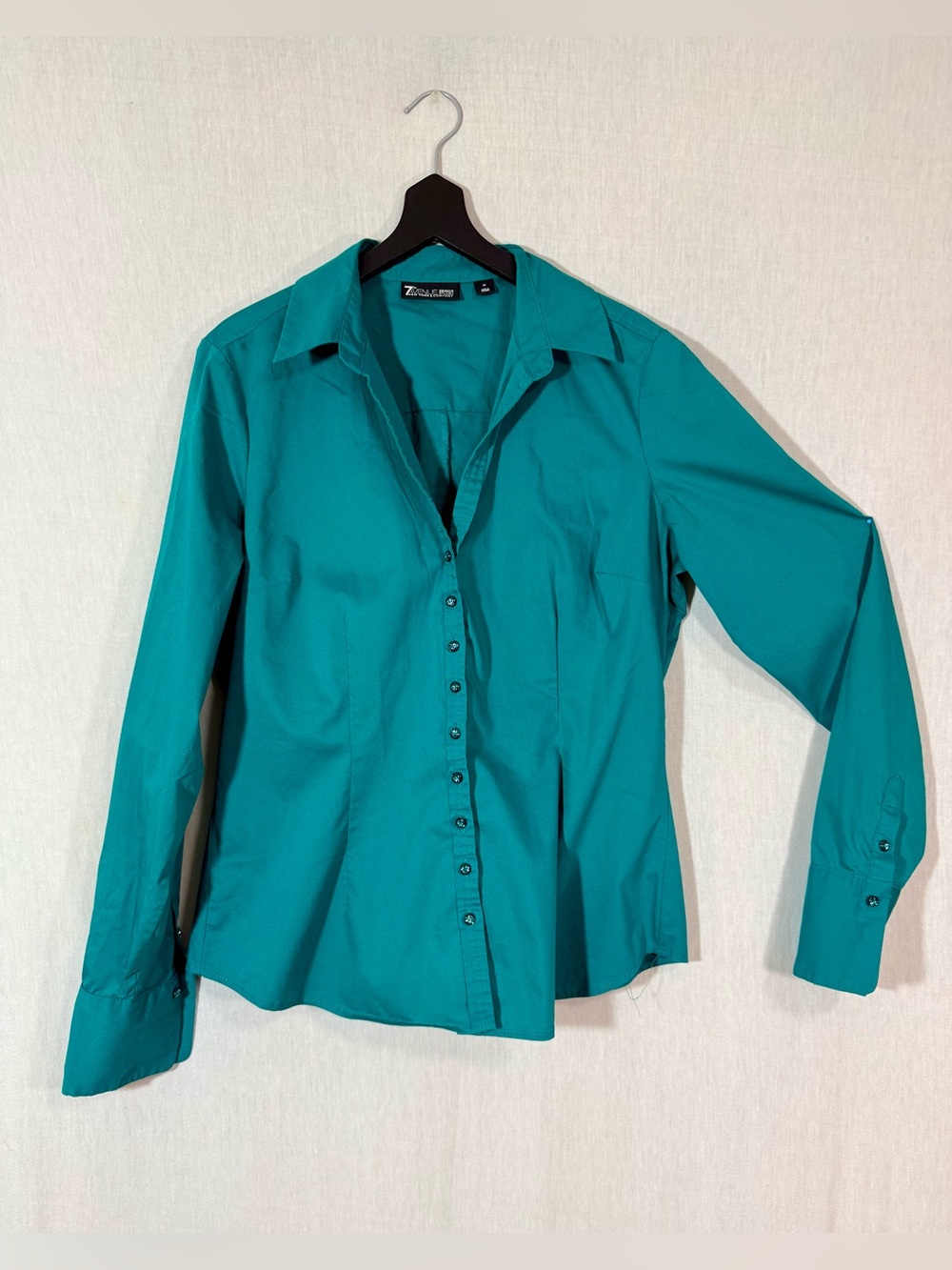7th Avenue M Teal jewel tone Button-Up Women's Shirt